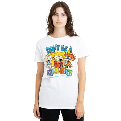 White - Lifestyle - Rugrats Unisex Adult Don´t Be A Baby Blocks T-Shirt