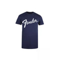Navy - Front - Fender Mens Script Cotton T-Shirt