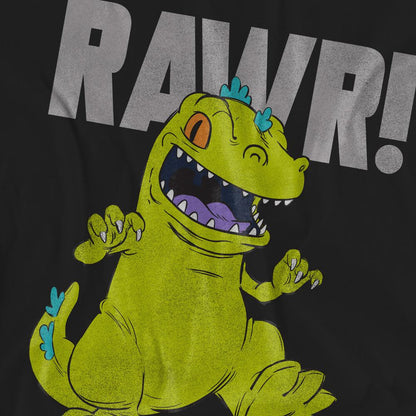 Black - Side - Rugrats Unisex Adult Reptar T-Shirt