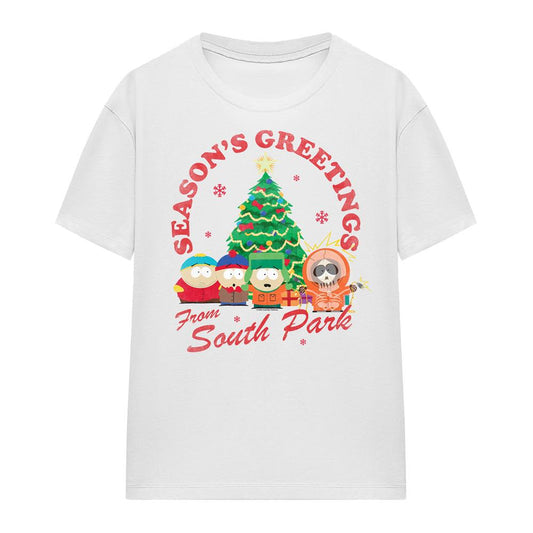 White - Front - South Park Unisex Adult Group Christmas T-Shirt