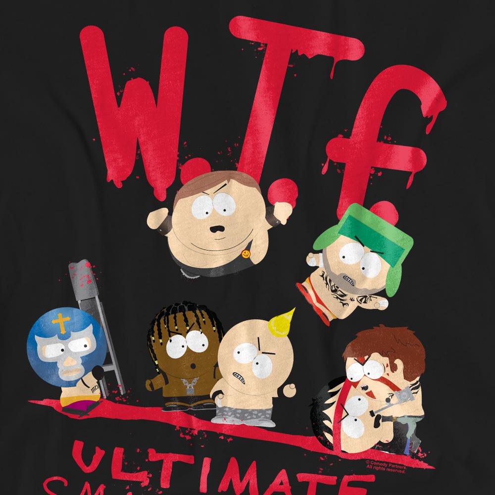 Black - Side - South Park Unisex Adult WTF Ultimate Smackdown T-Shirt