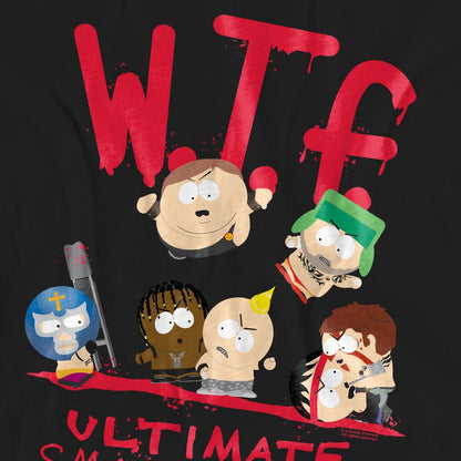 Black - Side - South Park Unisex Adult WTF Ultimate Smackdown T-Shirt
