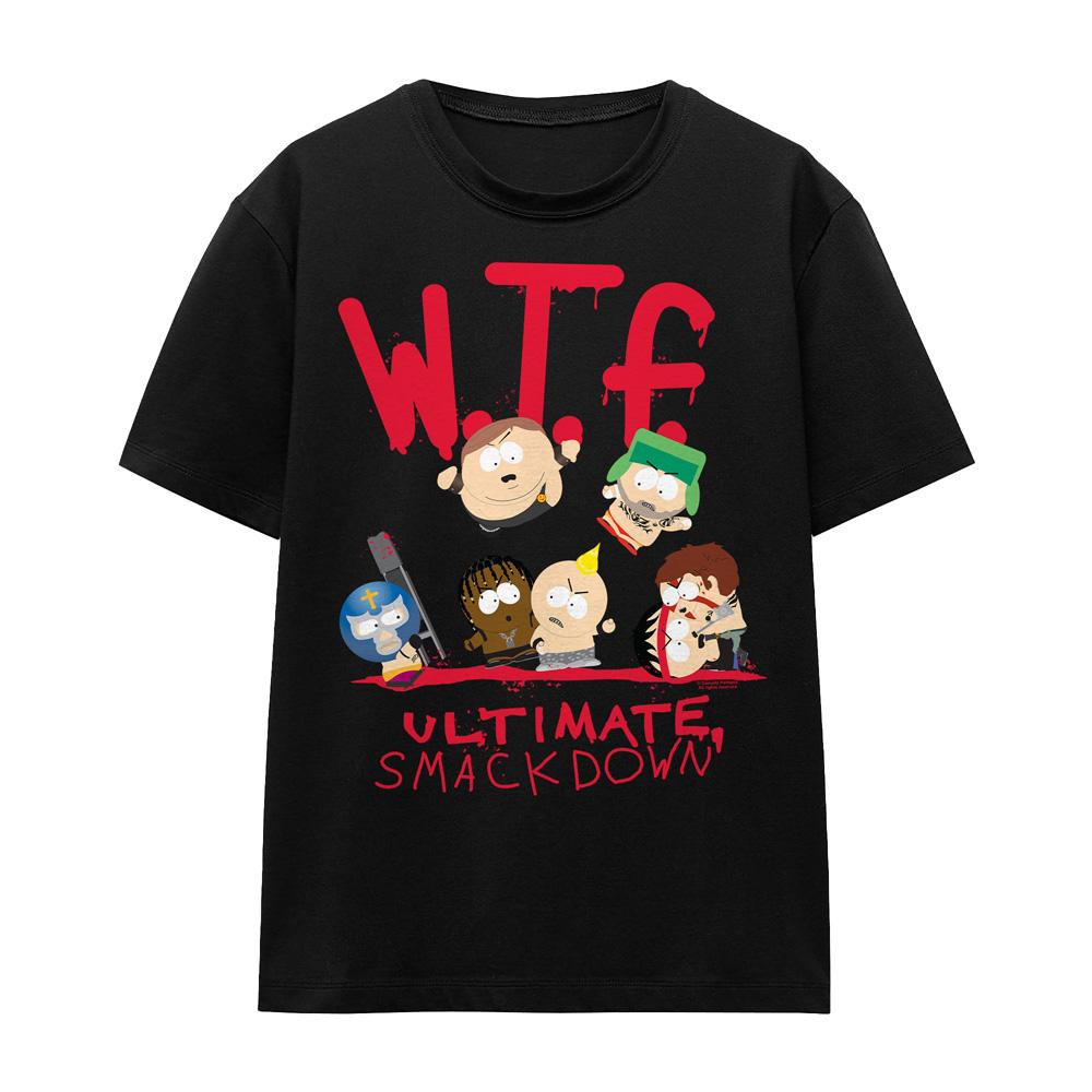 Black - Front - South Park Unisex Adult WTF Ultimate Smackdown T-Shirt