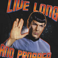 Black - Side - Star Trek Unisex Adult Original Live Long and Prosper T-Shirt
