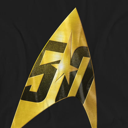 Black - Pack Shot - Star Trek Unisex Adult 50th Anniversary Delta T-Shirt