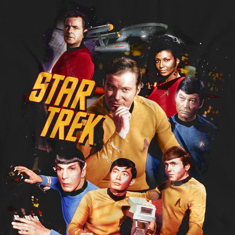 Black - Pack Shot - Star Trek Unisex Adult At the Controls T-Shirt