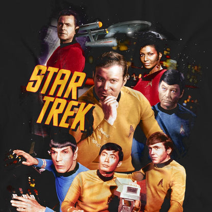 Black - Pack Shot - Star Trek Unisex Adult At the Controls T-Shirt