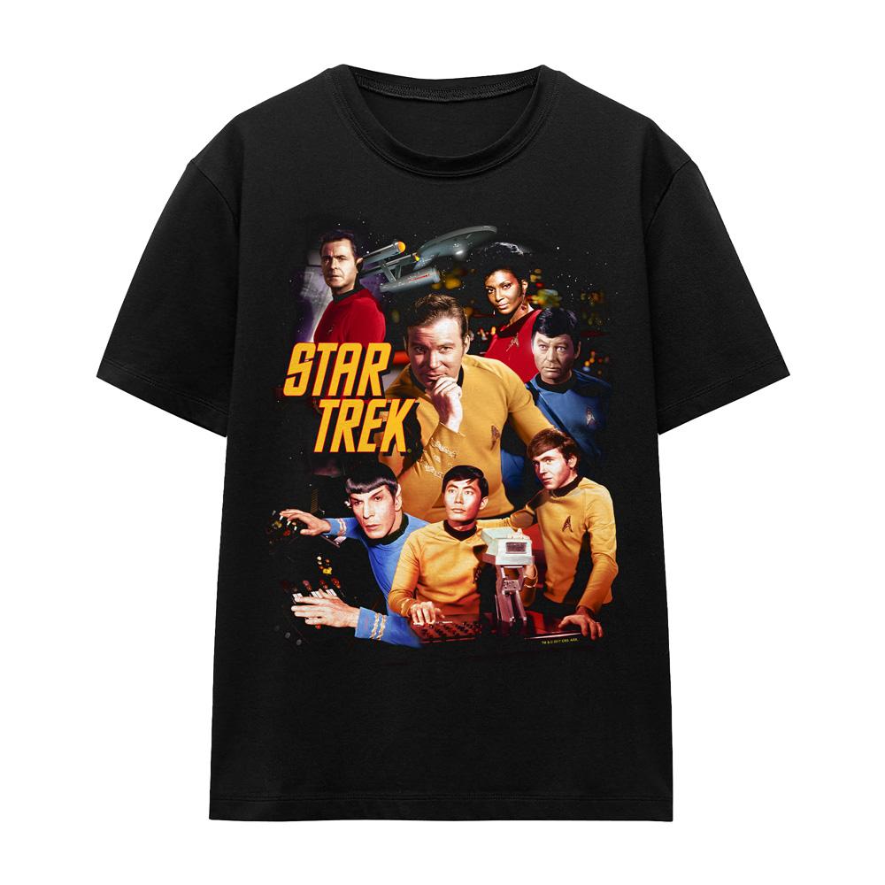 Black - Front - Star Trek Unisex Adult At the Controls T-Shirt