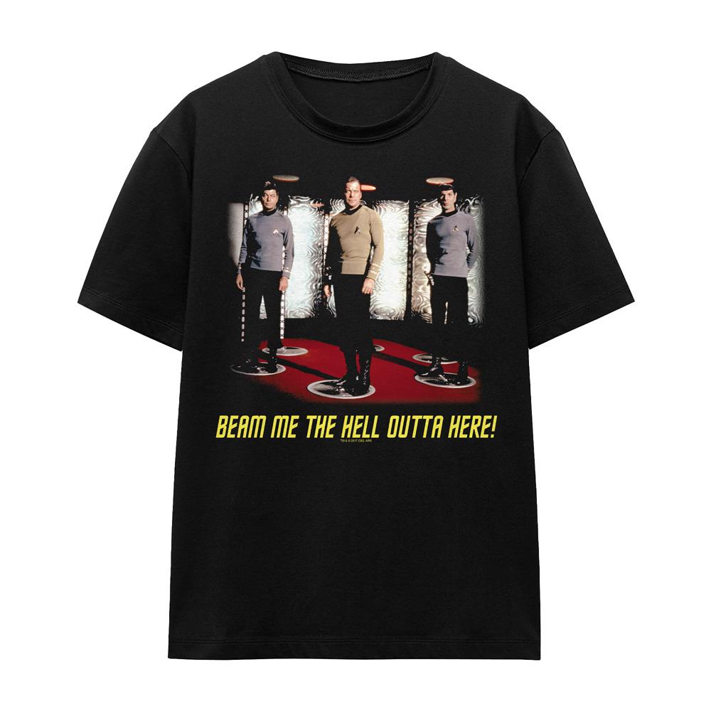 Black - Front - Star Trek Unisex Adult Beam Me Out T-Shirt