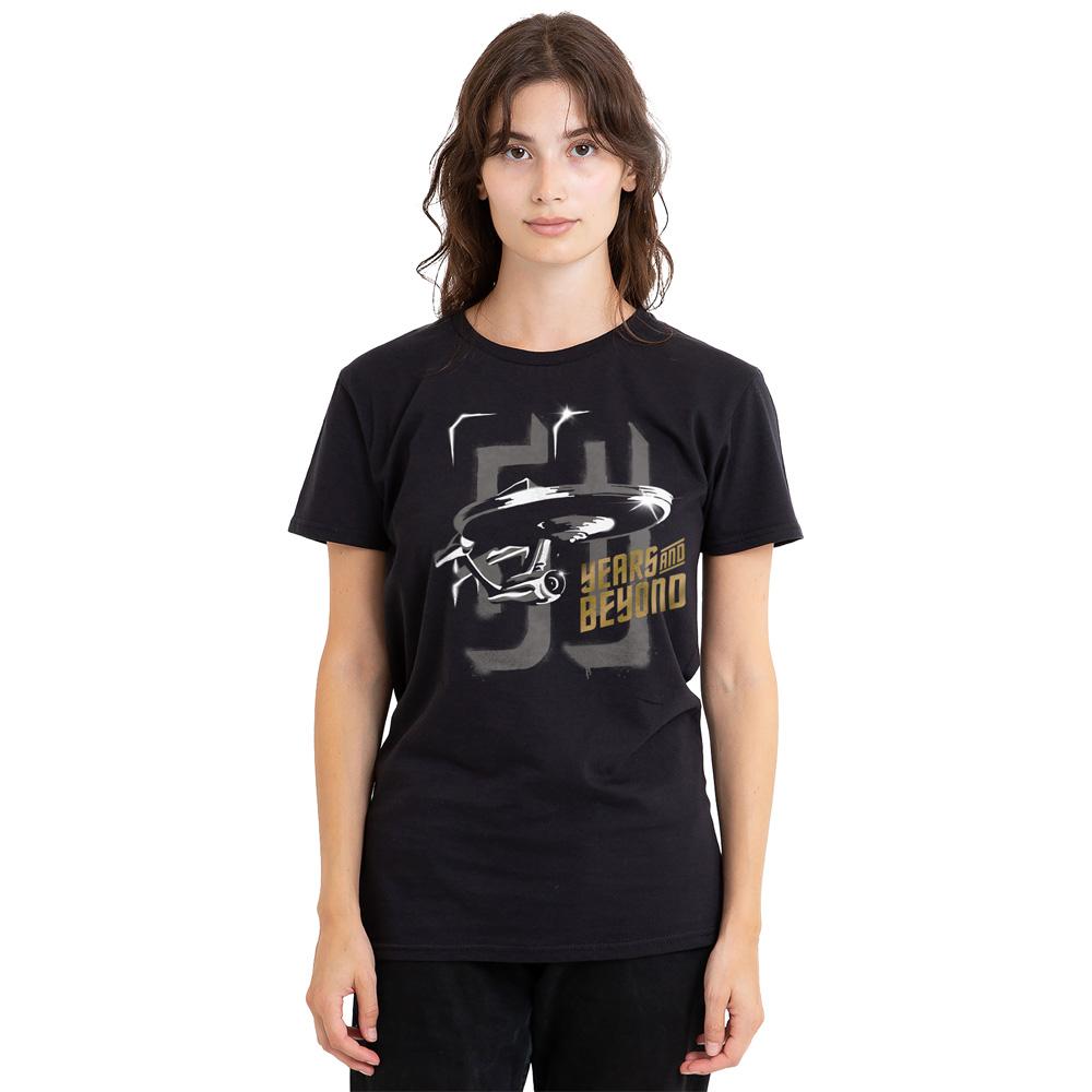 Black - Side - Star Trek Beyond Unisex Adult 50 Years & Beyond T-Shirt