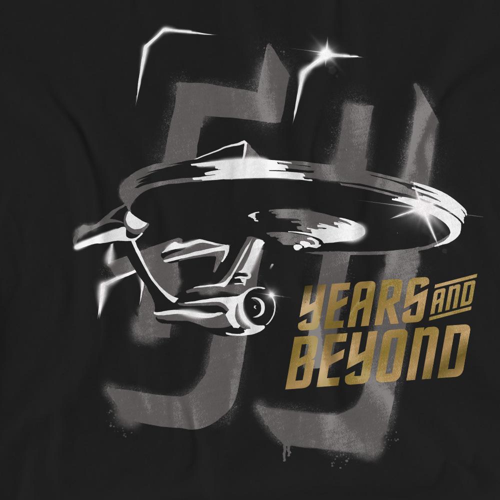 Black - Pack Shot - Star Trek Beyond Unisex Adult 50 Years & Beyond T-Shirt