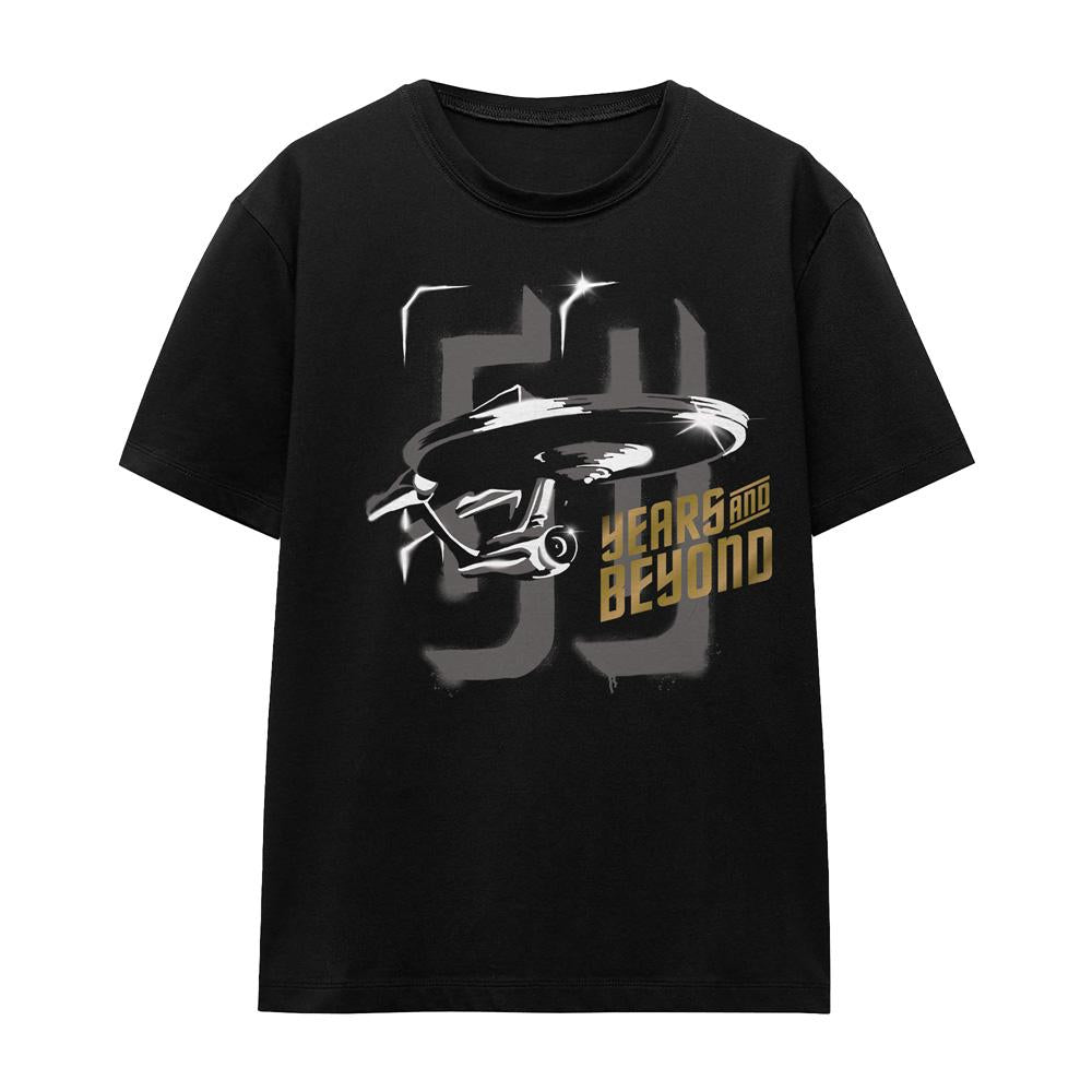 Black - Front - Star Trek Beyond Unisex Adult 50 Years & Beyond T-Shirt