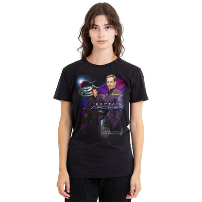 Black - Side - Star Trek Unisex Adult Captain Archer T-Shirt