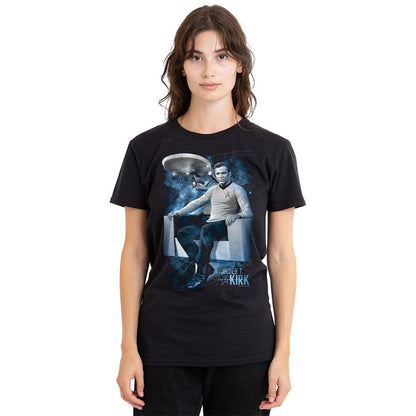 Black - Side - Star Trek Unisex Adult Captain´s Chair T-Shirt
