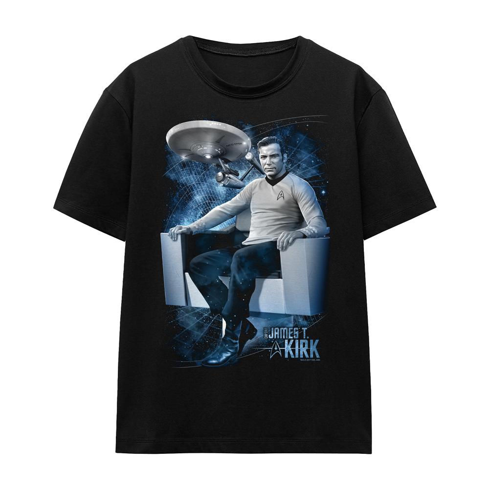 Black - Front - Star Trek Unisex Adult Captain´s Chair T-Shirt