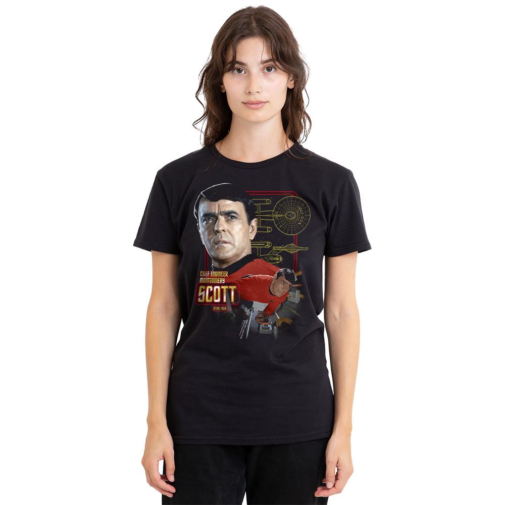 Black - Side - Star Trek Unisex Adult Chief Engineer Scott T-Shirt