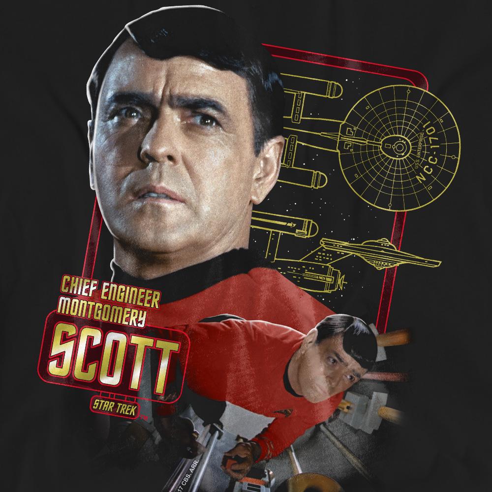 Black - Pack Shot - Star Trek Unisex Adult Chief Engineer Scott T-Shirt