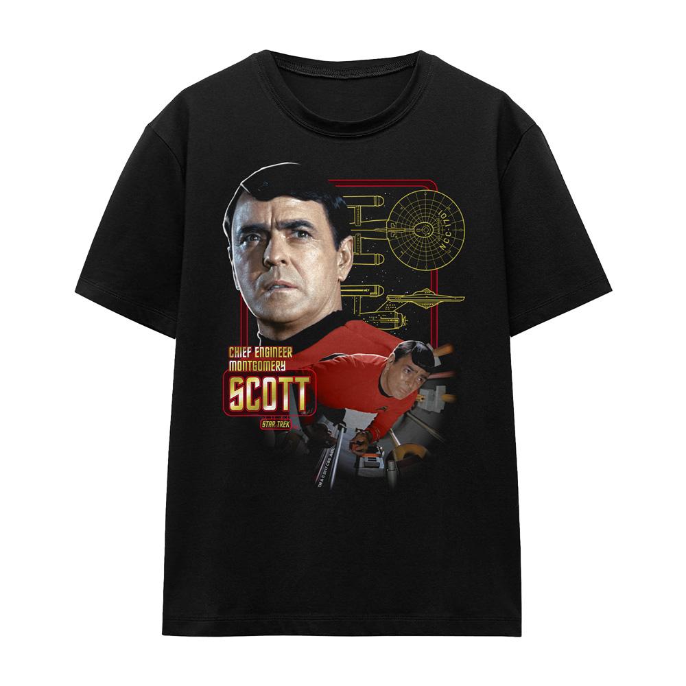 Black - Front - Star Trek Unisex Adult Chief Engineer Scott T-Shirt