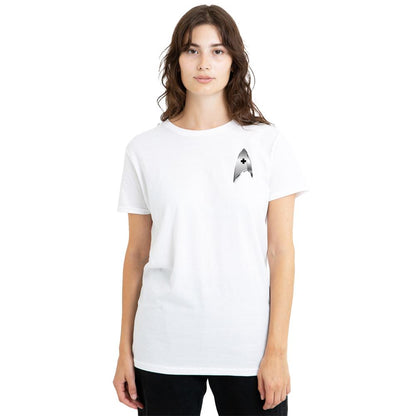 White - Side - Star Trek: Discovery Unisex Adult Medical Badge T-Shirt