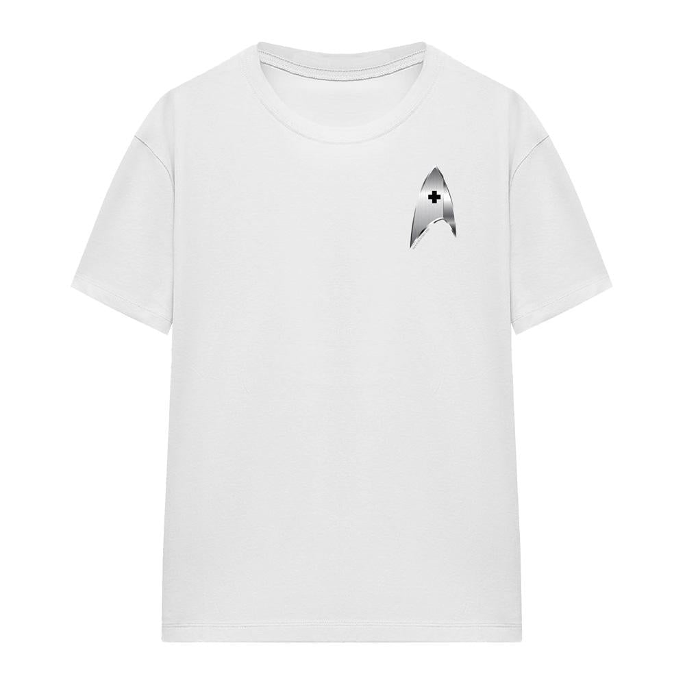 White - Front - Star Trek: Discovery Unisex Adult Medical Badge T-Shirt