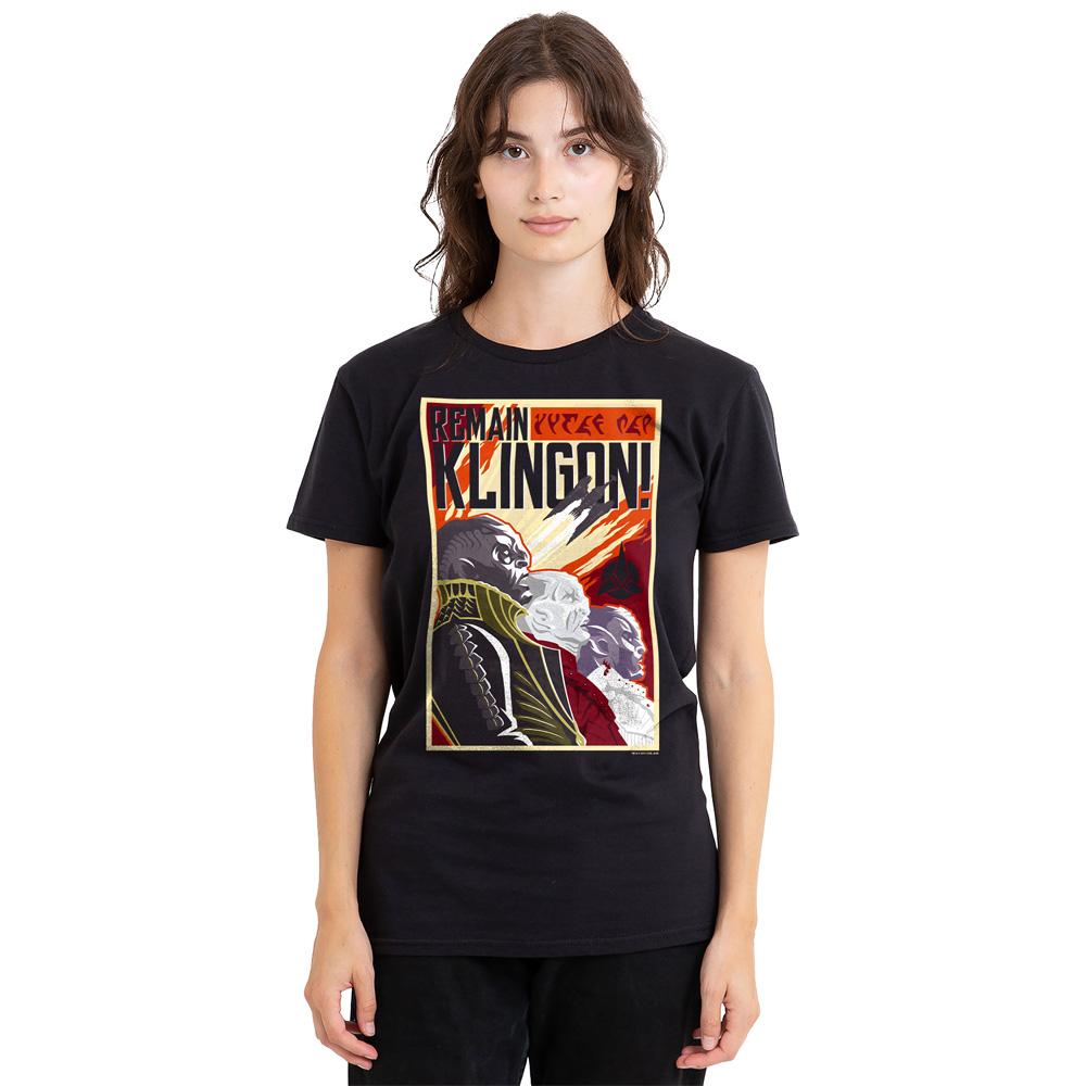 Black - Side - Star Trek: Discovery Unisex Adult Remain Klingon Poster T-Shirt