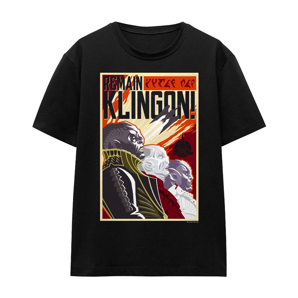 Black - Front - Star Trek: Discovery Unisex Adult Remain Klingon Poster T-Shirt
