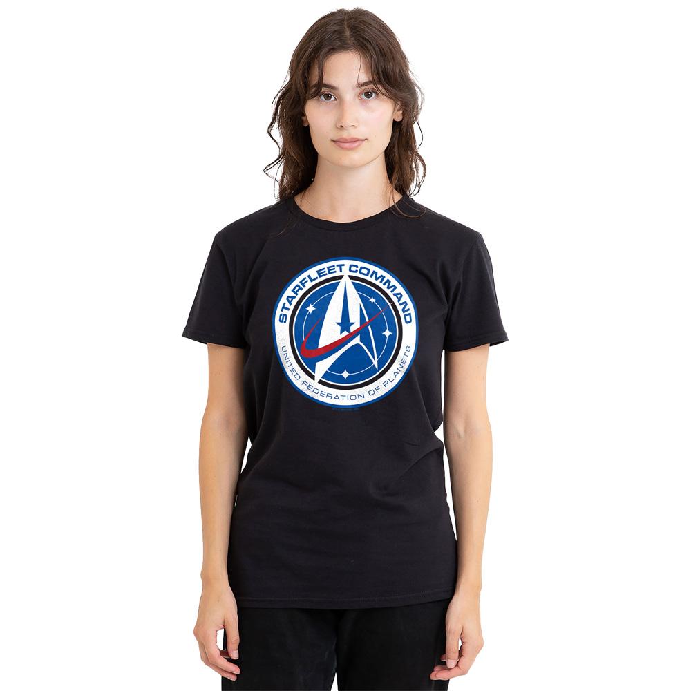 Black - Side - Star Trek: Discovery Unisex Adult Starfleet Command T-Shirt