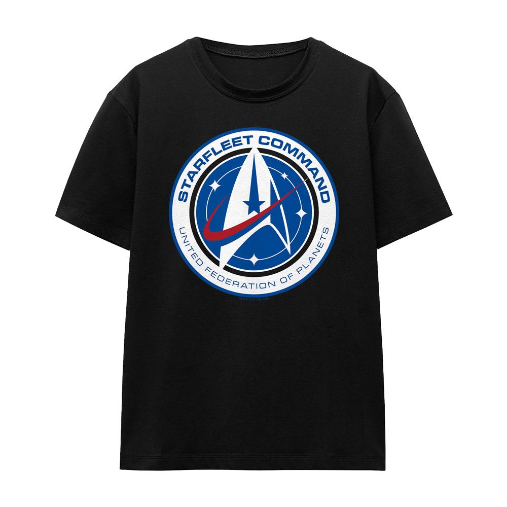 Black - Front - Star Trek: Discovery Unisex Adult Starfleet Command T-Shirt