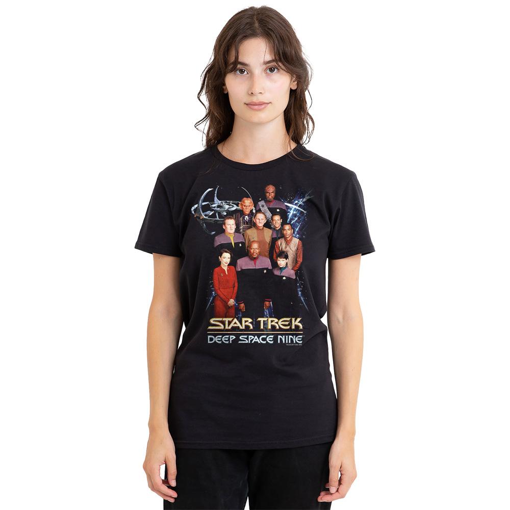 Black - Side - Star Trek Unisex Adult DS9 Crew T-Shirt