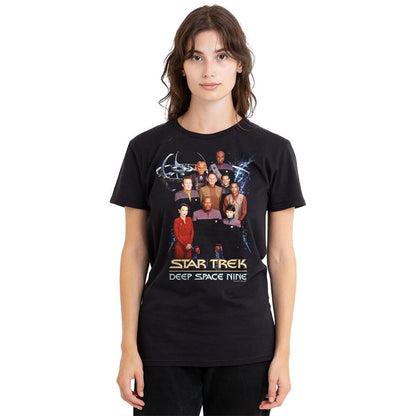 Black - Side - Star Trek Unisex Adult DS9 Crew T-Shirt
