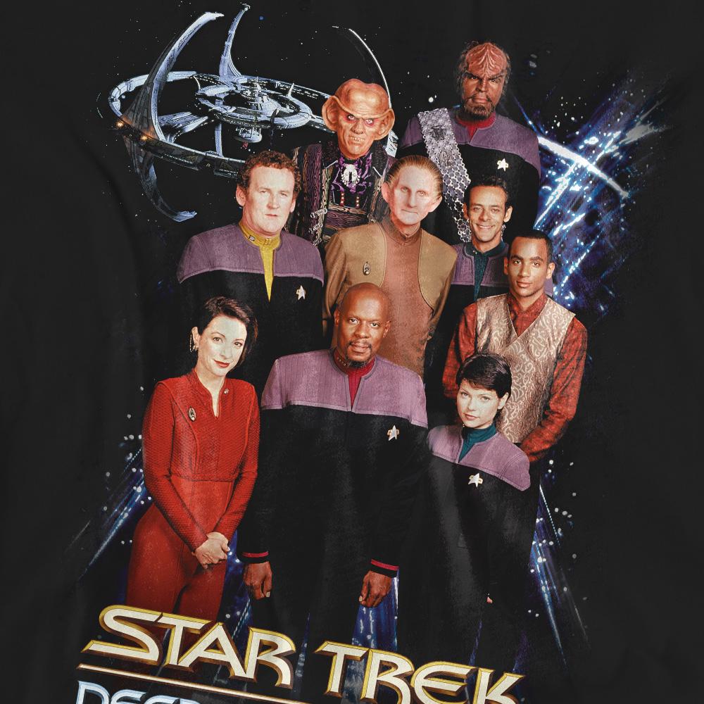 Black - Pack Shot - Star Trek Unisex Adult DS9 Crew T-Shirt