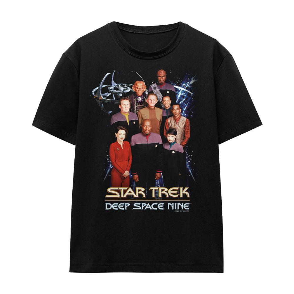 Black - Front - Star Trek Unisex Adult DS9 Crew T-Shirt