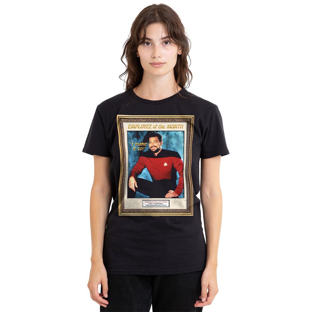 Black - Side - Star Trek Unisex Adult Employee of the Month T-Shirt