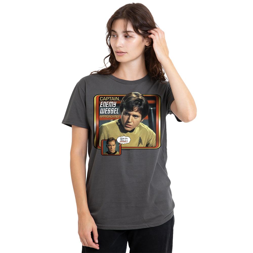 Charcoal - Side - Star Trek Unisex Adult Enemy Wessel T-Shirt