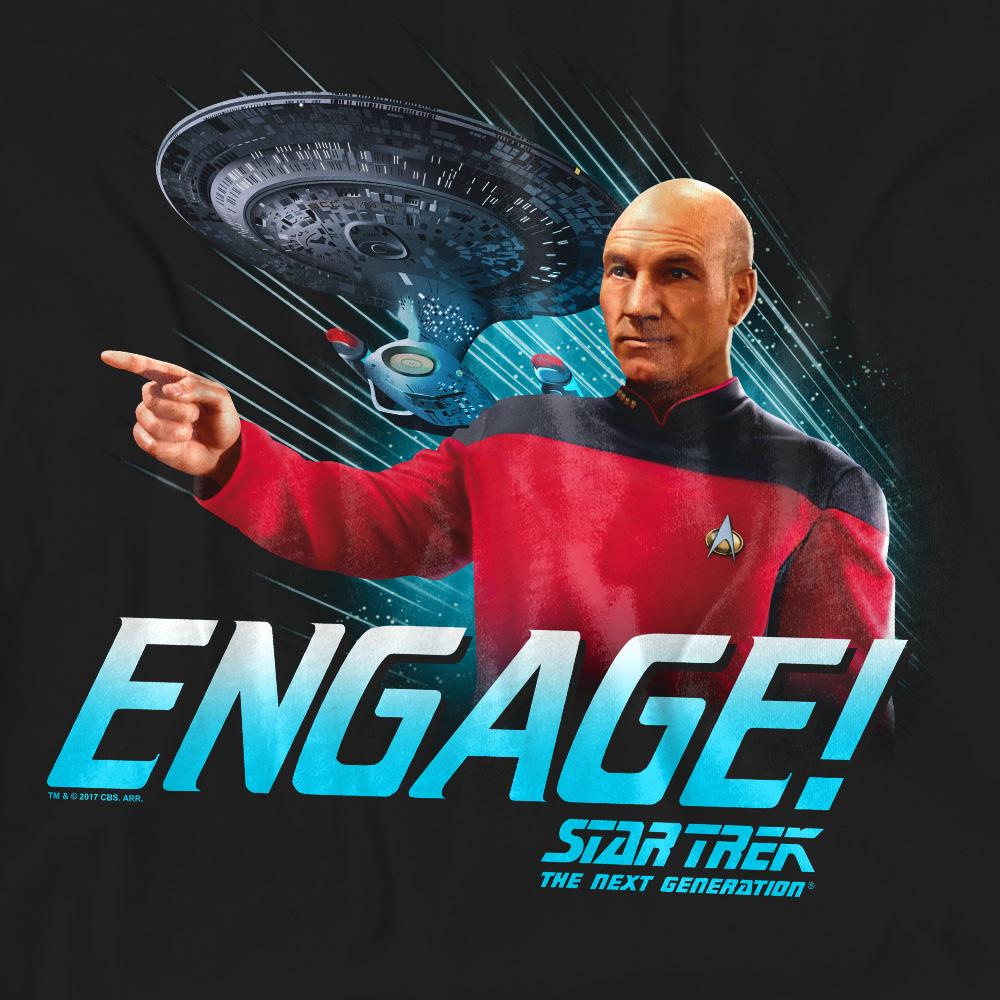 Black - Side - Star Trek Unisex Adult Engage T-Shirt