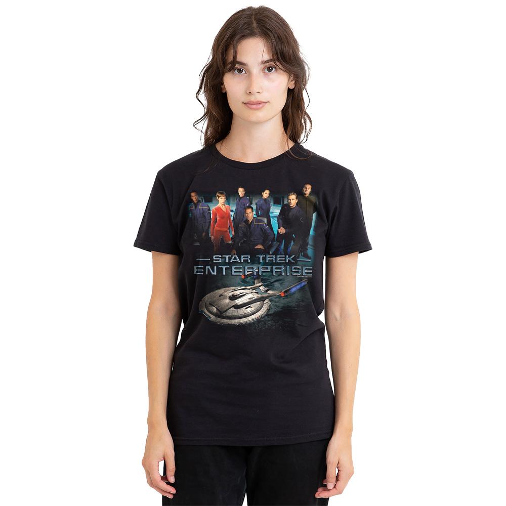 Black - Lifestyle - Star Trek Unisex Adult Enterprise Crew T-Shirt