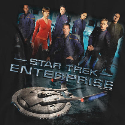 Black - Side - Star Trek Unisex Adult Enterprise Crew T-Shirt
