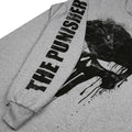 Heather Grey - Side - The Punisher Mens Skull Long-Sleeved T-Shirt