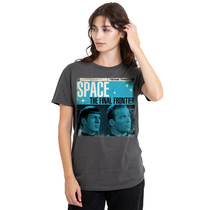 Charcoal - Side - Star Trek Unisex Adult Final Frontier Cover T-Shirt