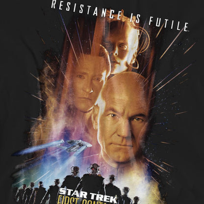 Black - Pack Shot - Star Trek Unisex Adult First Contact T-Shirt