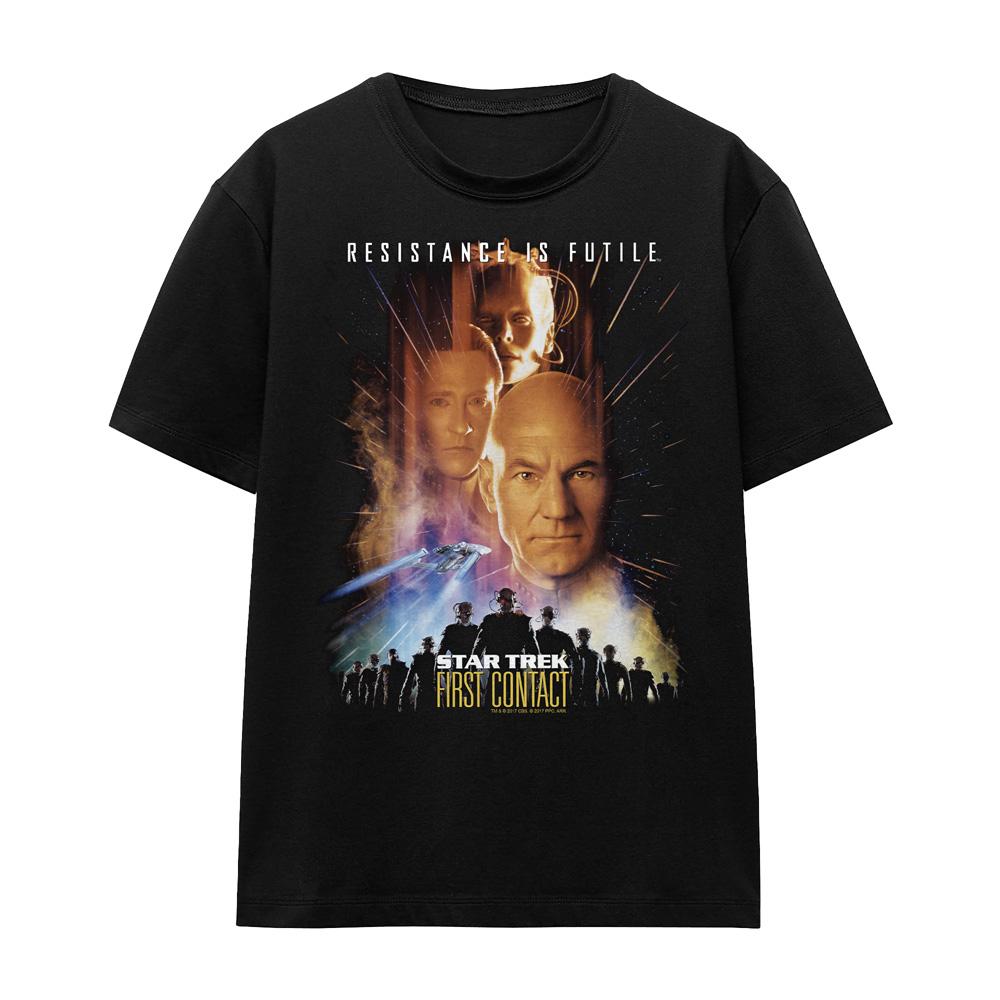 Black - Front - Star Trek Unisex Adult First Contact T-Shirt
