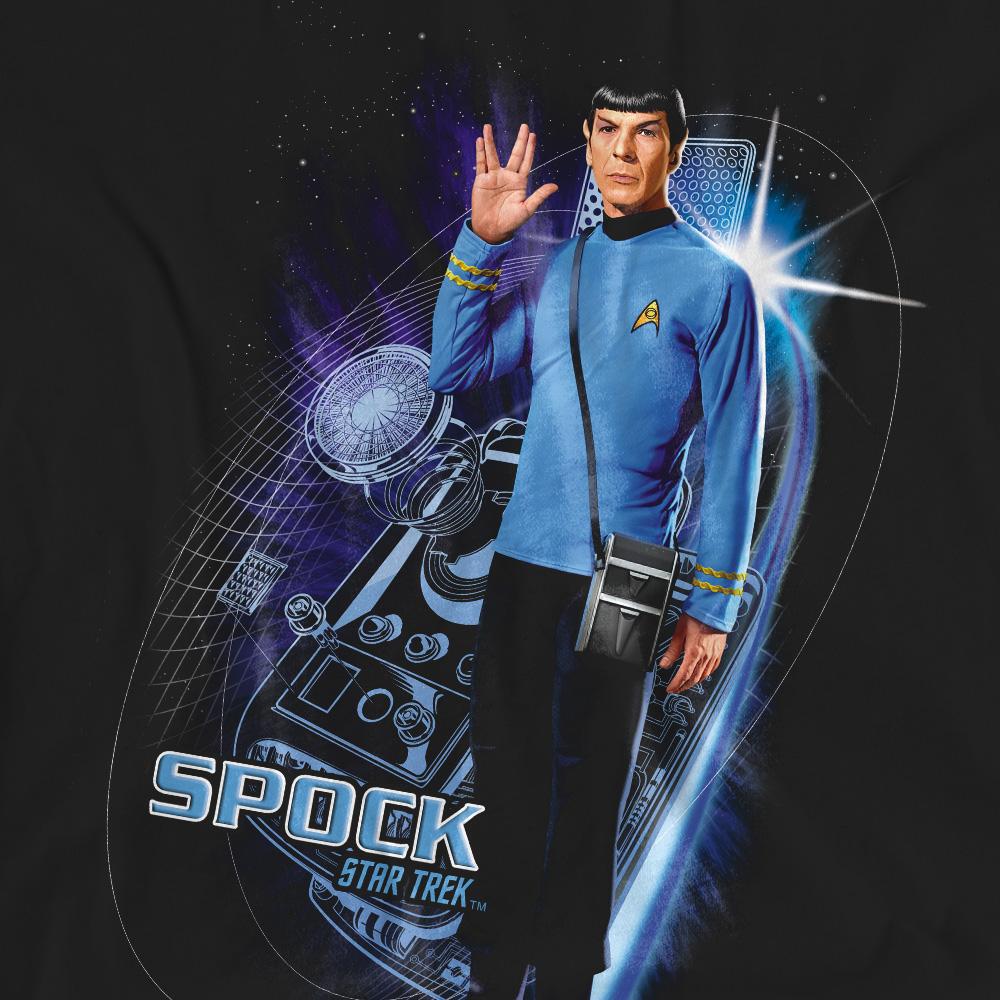 Black - Side - Star Trek Unisex Adult Galactic Spock T-Shirt