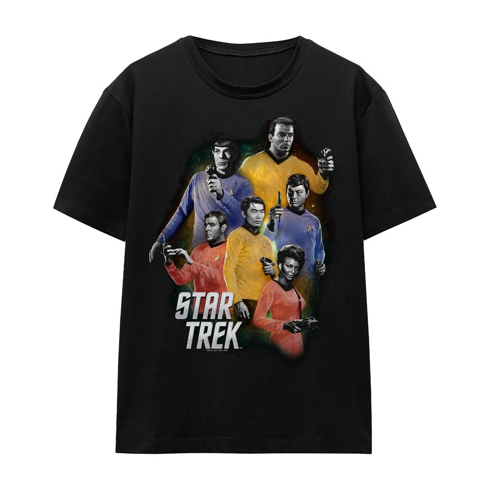 Black - Front - Star Trek Unisex Adult Galaxy Glow T-Shirt