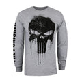 Heather Grey - Front - The Punisher Mens Skull Long-Sleeved T-Shirt