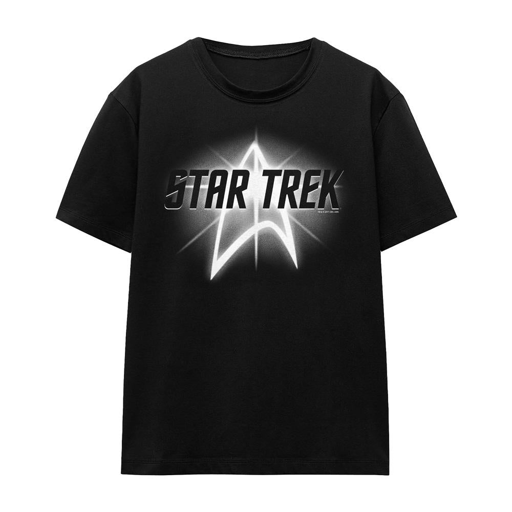Black - Front - Star Trek Unisex Adult Glow Logo T-Shirt