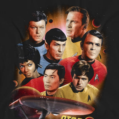 Black - Pack Shot - Star Trek Unisex Adult Heart of the Enterprise T-Shirt