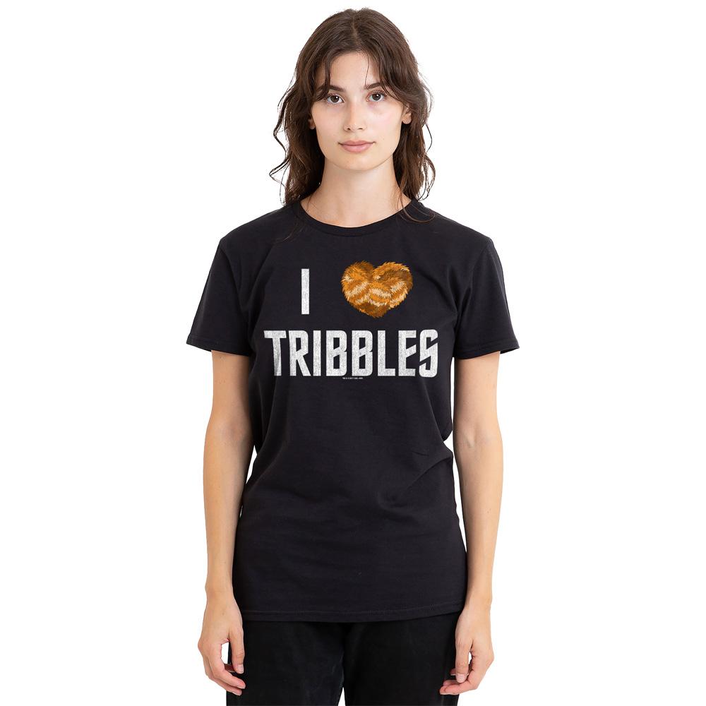 Black - Side - Star Trek Unisex Adult I Heart Tribbles T-Shirt