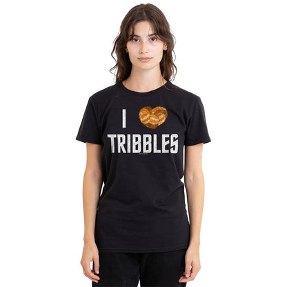 Black - Side - Star Trek Unisex Adult I Heart Tribbles T-Shirt