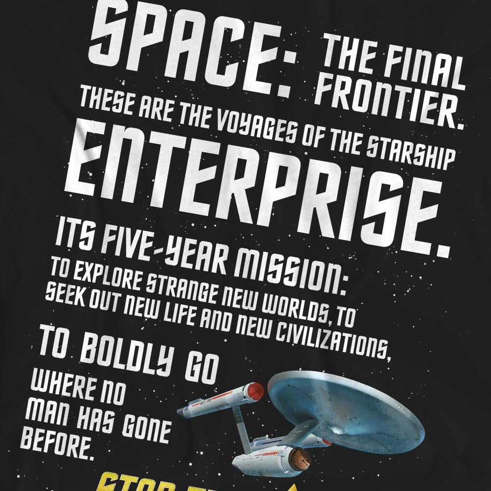 Black - Pack Shot - Star Trek Unisex Adult Intro T-Shirt