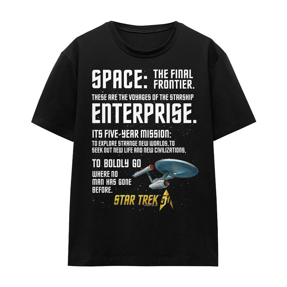 Black - Front - Star Trek Unisex Adult Intro T-Shirt